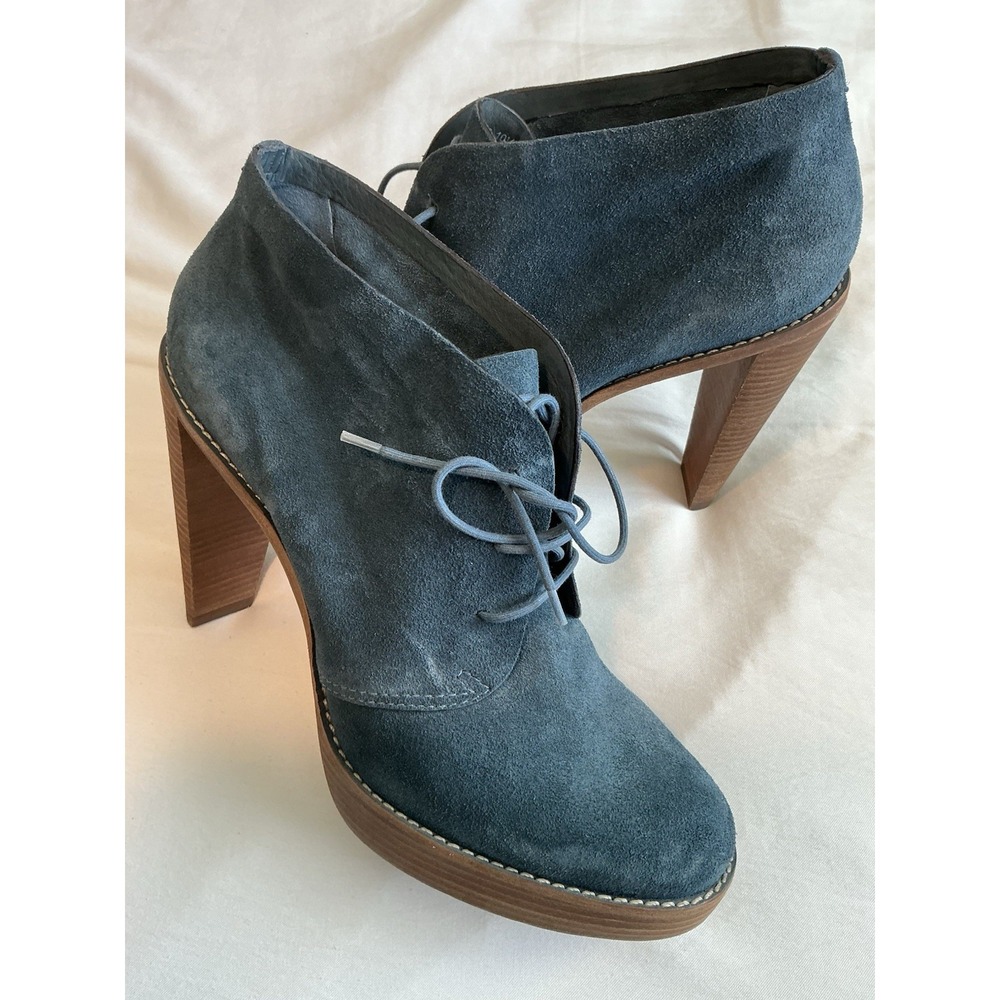 Cole Haan Mariela Blue Nubuck Platform Chukka Bootie 10.5 MSRP $225